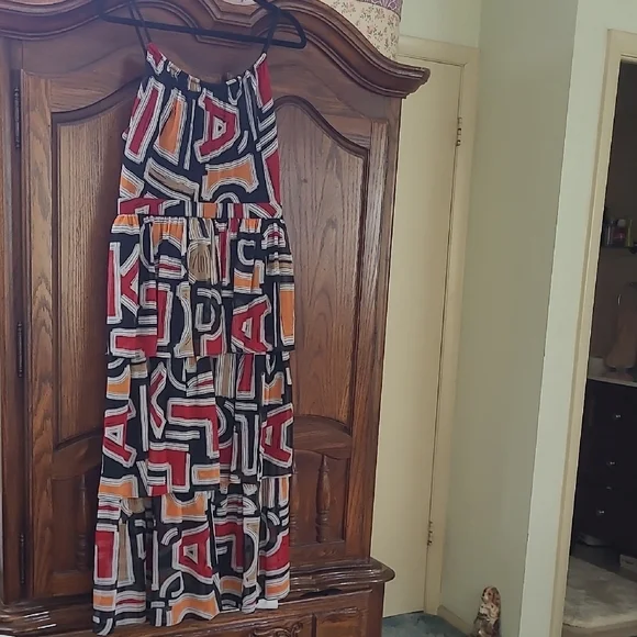 Karl Lagerfeld Red and White Halter Sundress - Picture 3 of 5